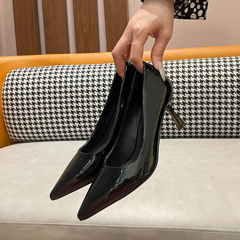 選べる5/7/9cm エナメルポインテッドパンプス ワイングラスヒール 商品画像