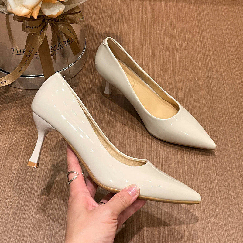 選べる5/7/9cm エナメルポインテッドパンプス ワイングラスヒール 商品画像