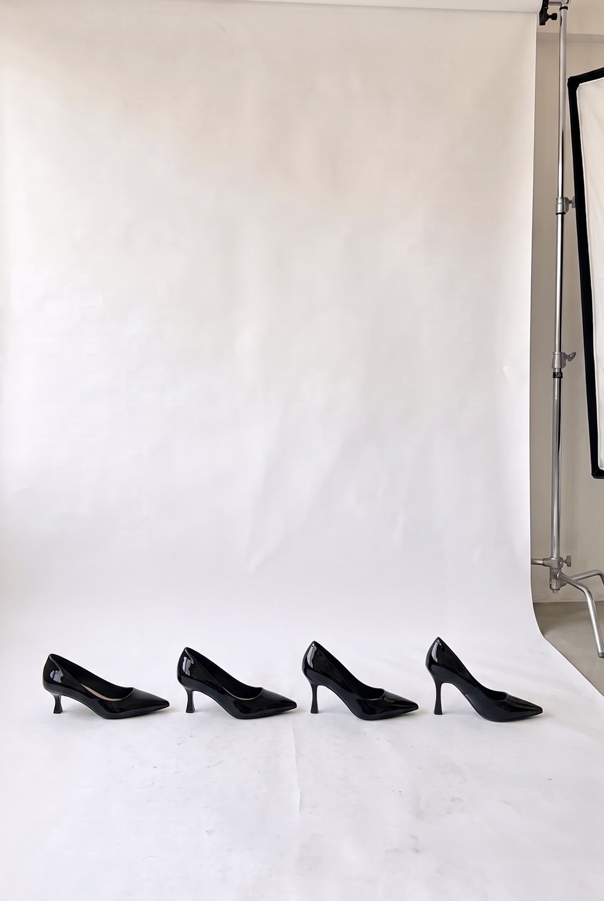 選べるヒール 3/5/7/9cm クッションポインテッドパンプス ヒール高 3cm 5cm 7cm 9cm 比較