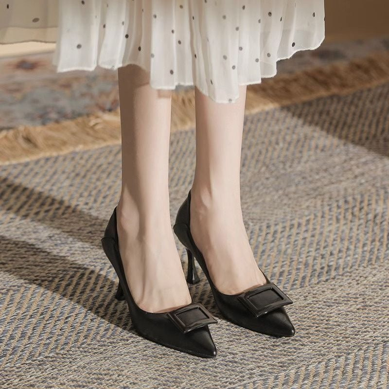 スクエアバックル ポインテッドパンプス（5cm・7cmヒール） 商品画像