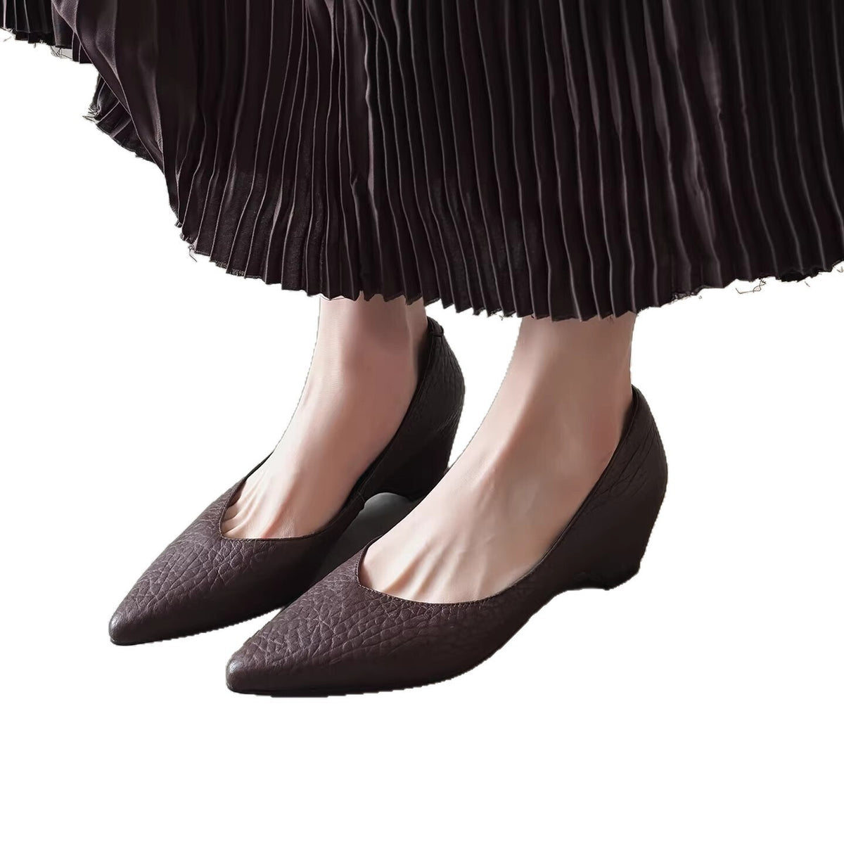 5cmインヒール Vカット ポインテッドパンプス 商品画像