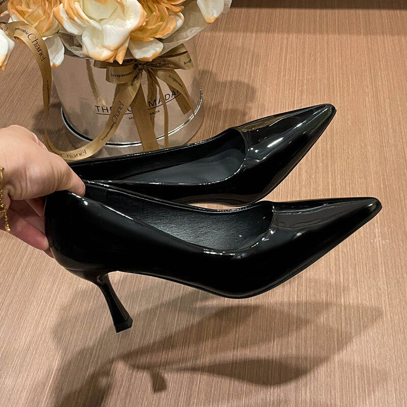 選べる5/7/9cm エナメルポインテッドパンプス ワイングラスヒール 商品画像