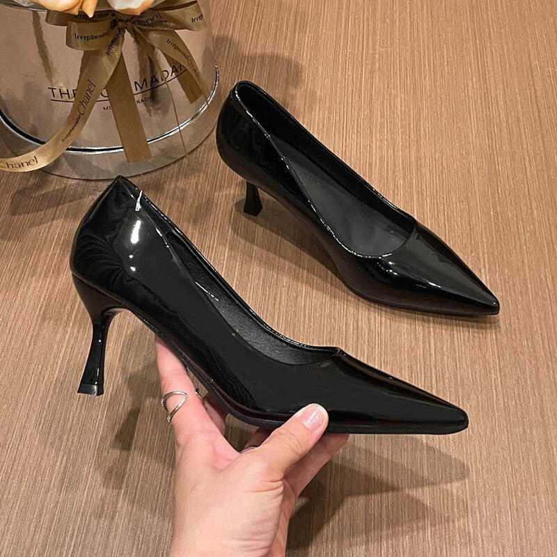選べる5/7/9cm エナメルポインテッドパンプス ワイングラスヒール 商品画像