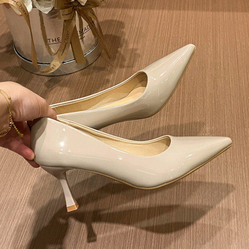 選べる5/7/9cm エナメルポインテッドパンプス ワイングラスヒール 商品画像